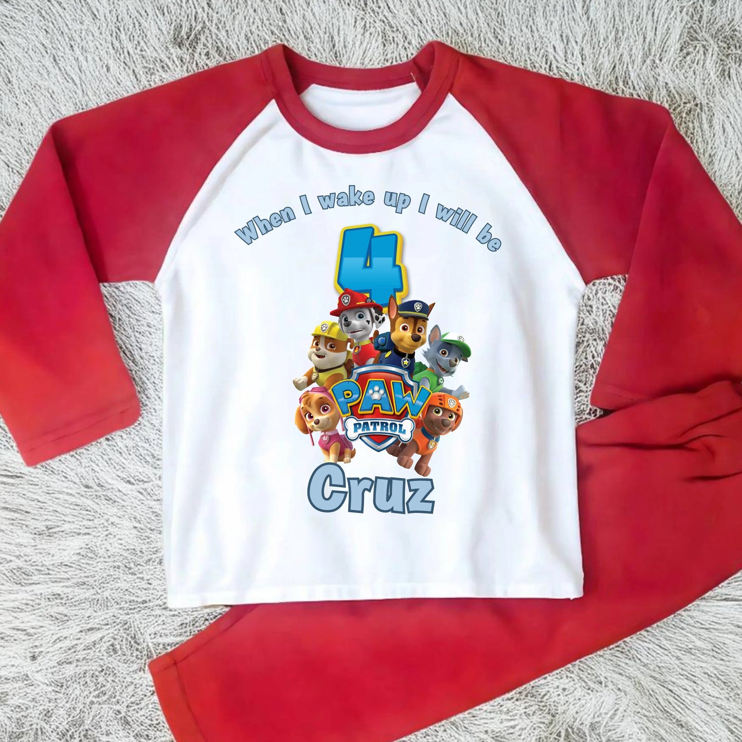 Boys Personalised Paw Patrol Birthday Pyjamas - Customised Name and Age PJs AishaBaileyDesigns