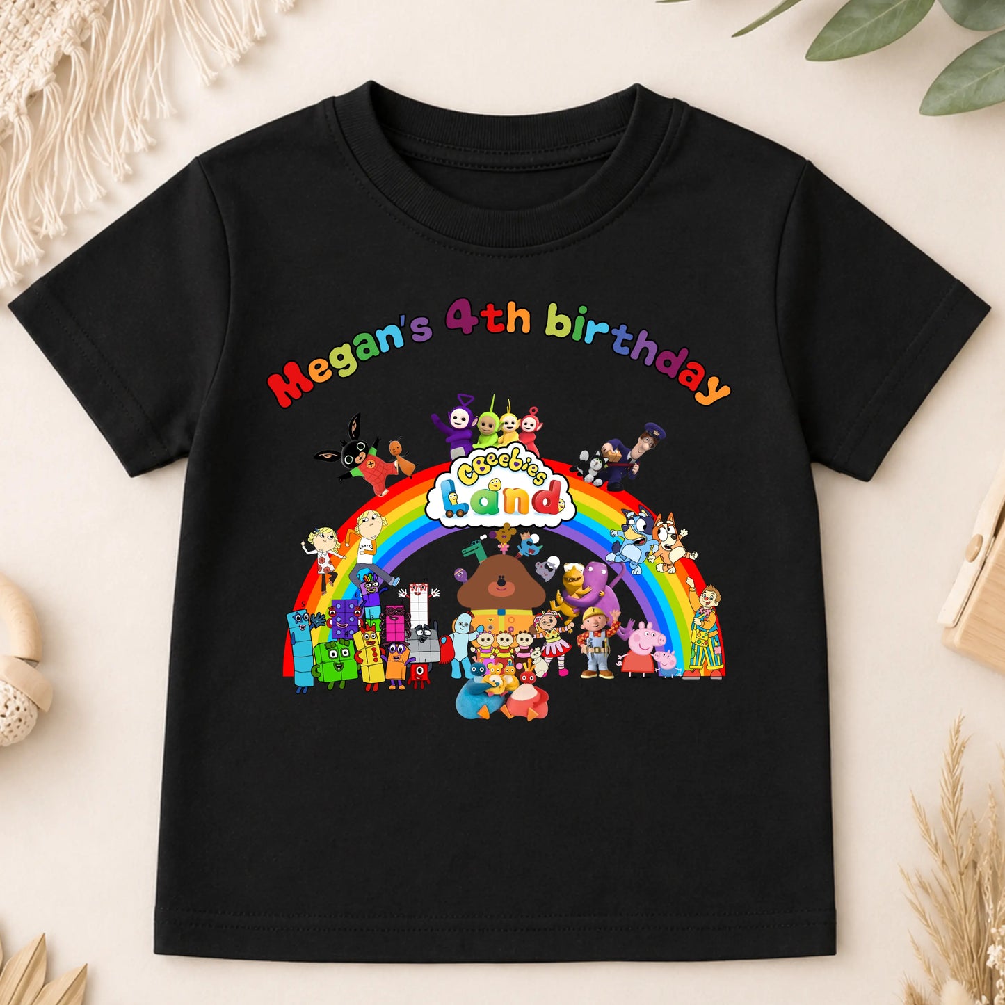 Personalised CBeebies Land Birthday T-Shirt – Custom Character Birthday Shirt for Girls AishaBaileyDesigns