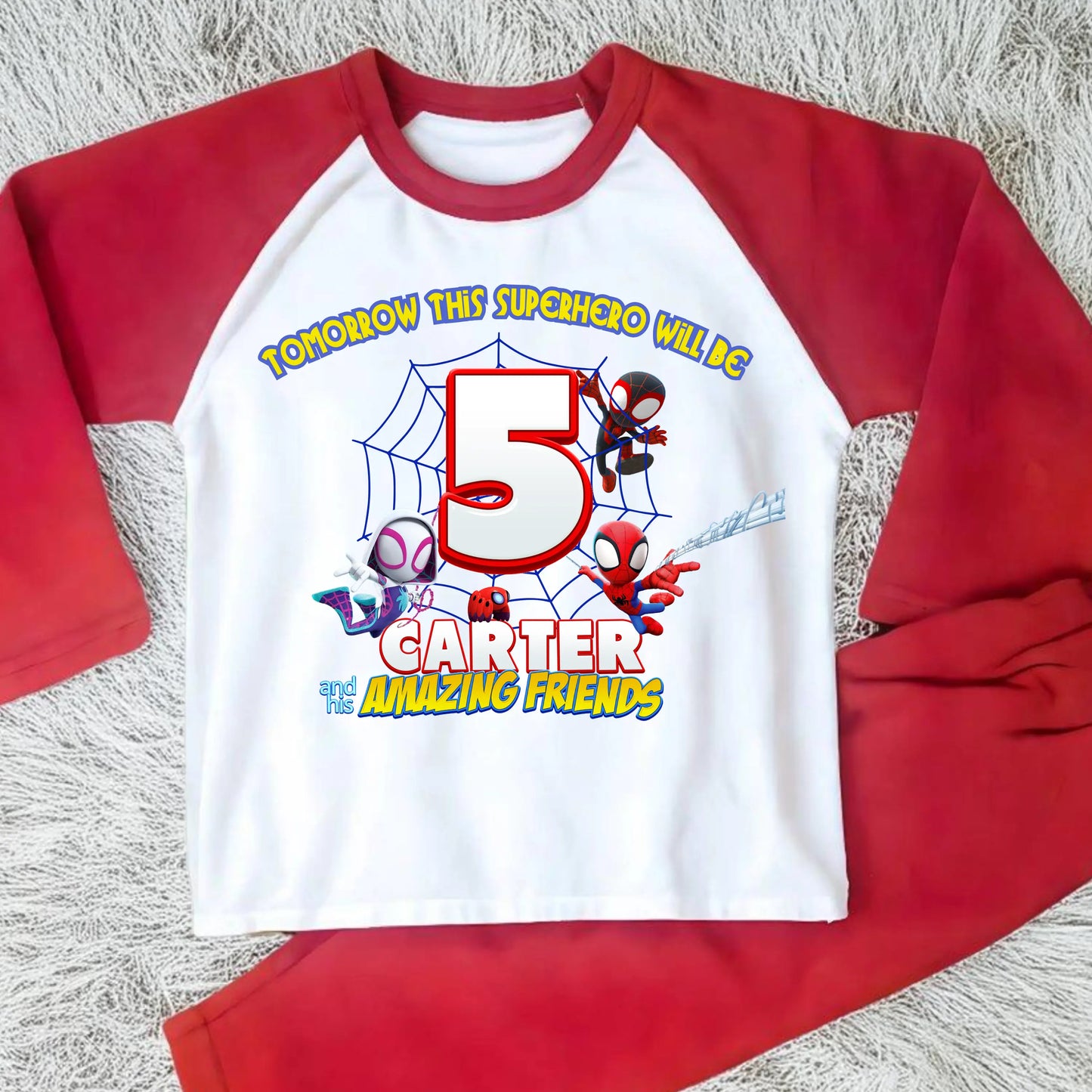 Personalised Spidey Birthday Pyjamas for Boys  - Spidey and his Amazing Friends AishaBaileyDesigns