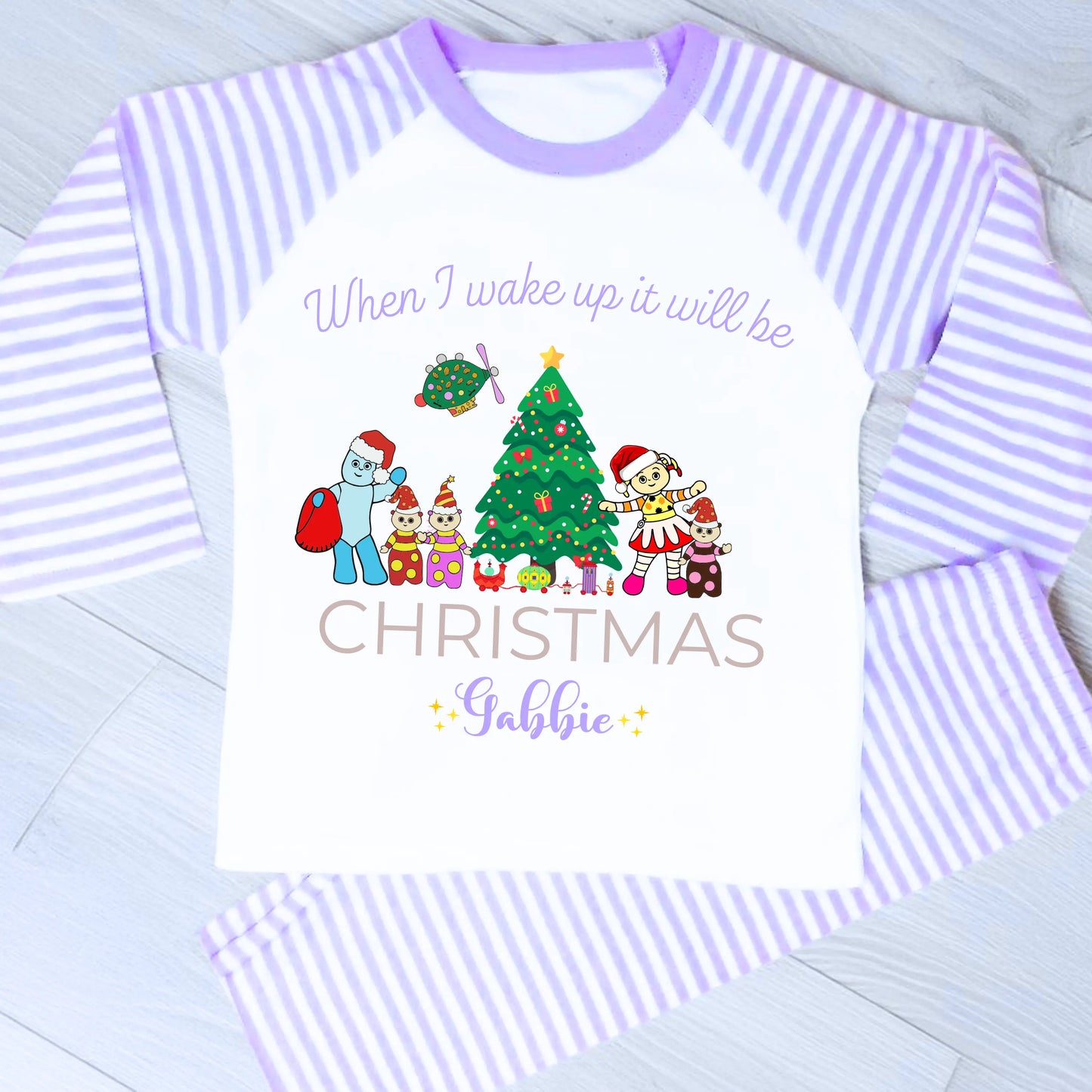 Personalised In the Night Garden Christmas Pyjamas for Kids AishaBaileyDesigns