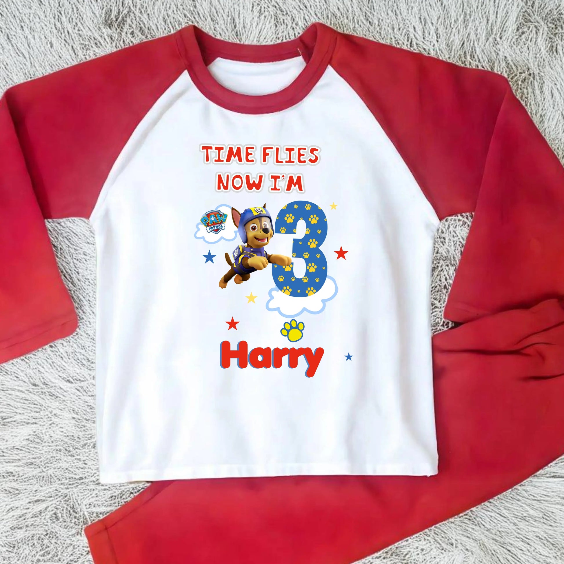Boys Paw Patrol Birthday Pyjamas with Personalisation AishaBaileyDesigns