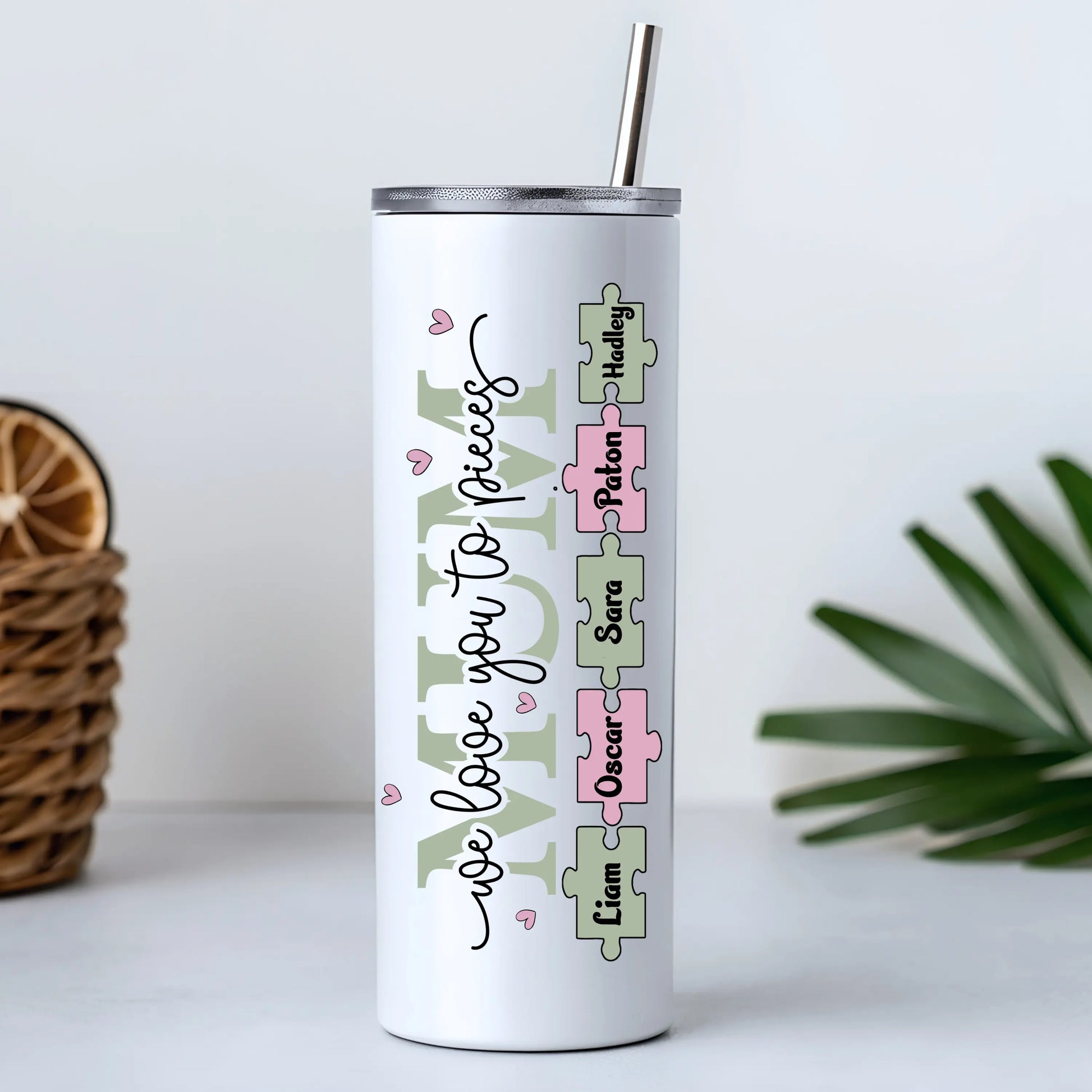 Personalised Mum Tumbler – We Love You To Pieces, Perfect Gift for Mother's Day AishaBaileyDesigns