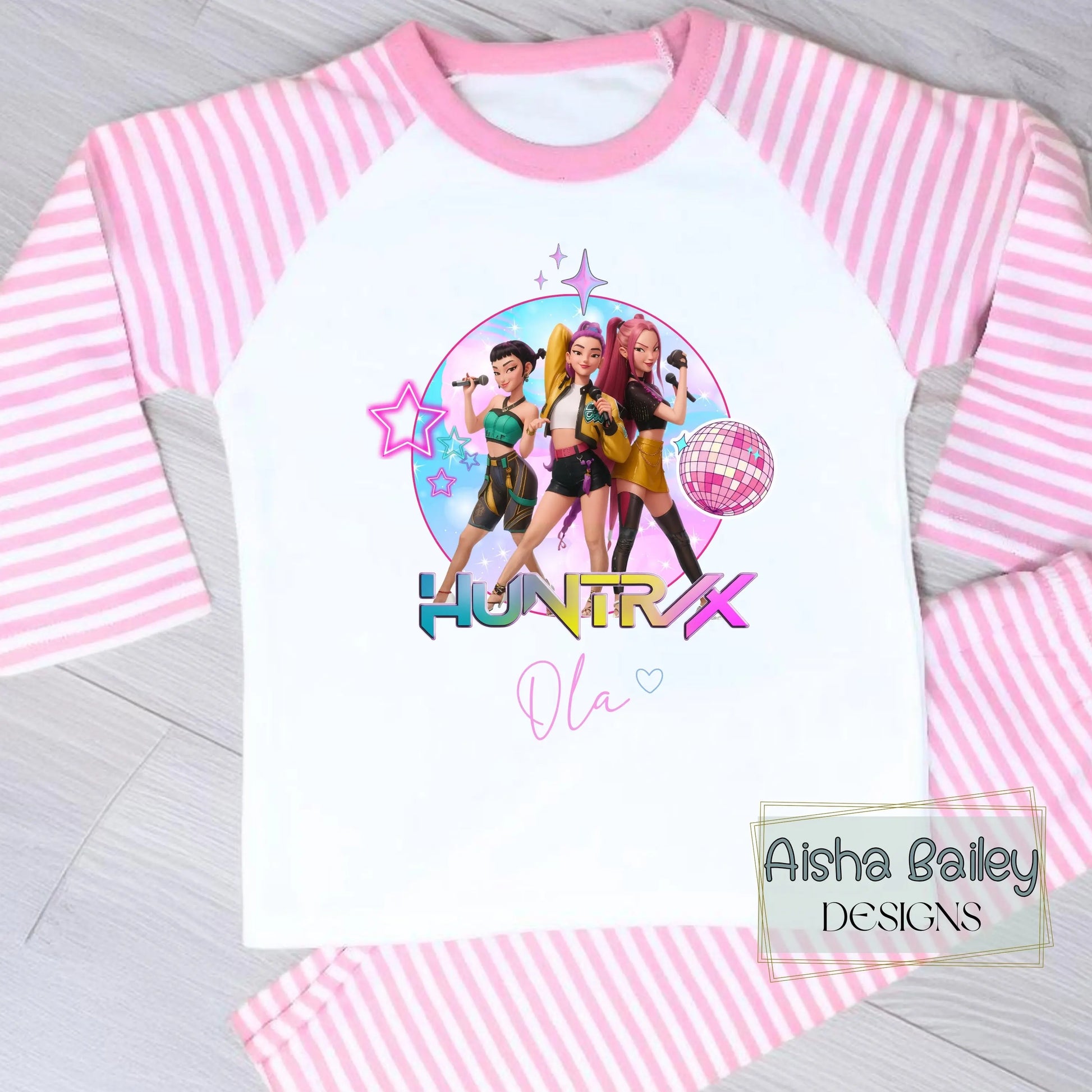 Girls Personalised Kpop Demon Hunters Pyjamas for Everyday Wear AishaBaileyDesigns