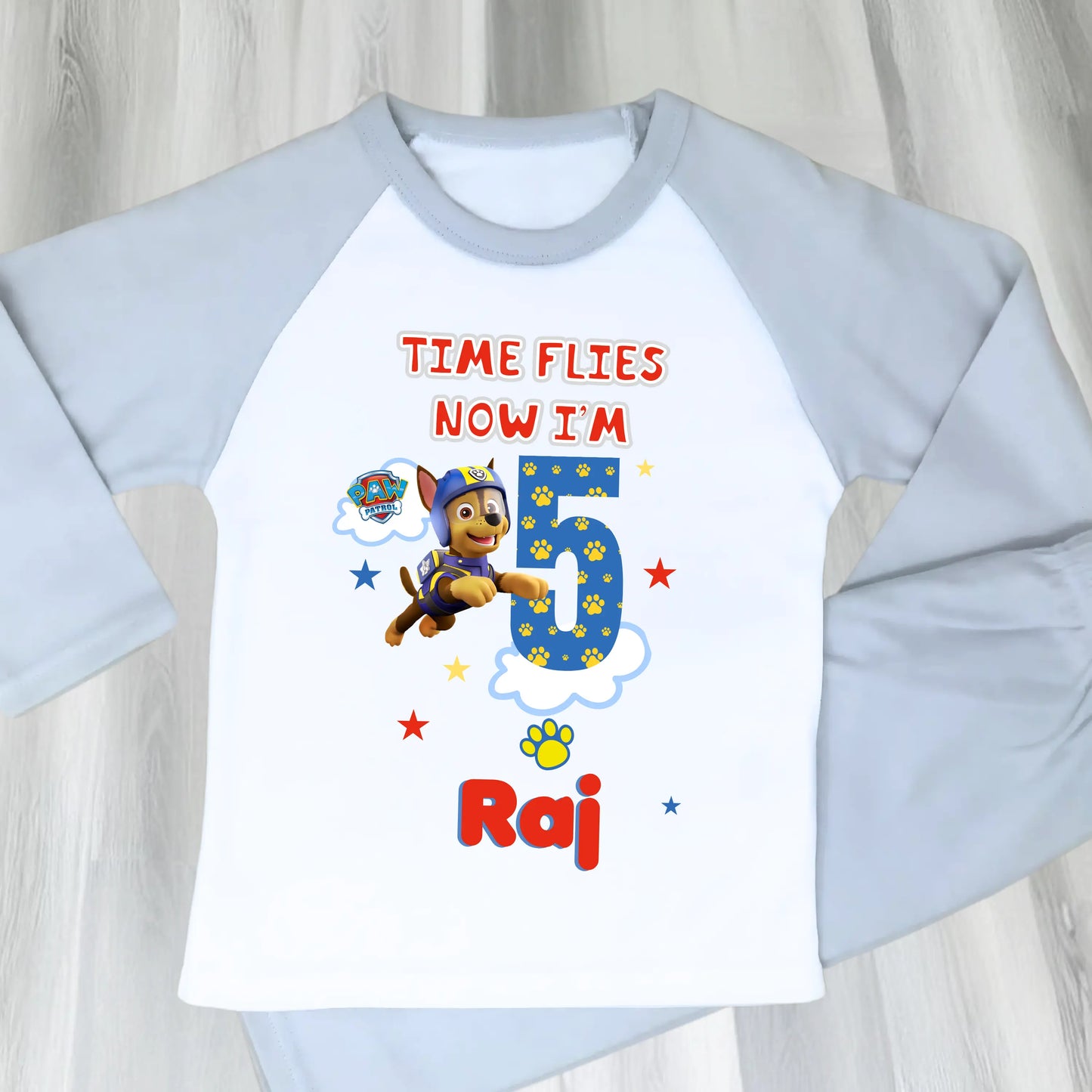 Boys Paw Patrol Birthday Pyjamas with Personalisation AishaBaileyDesigns