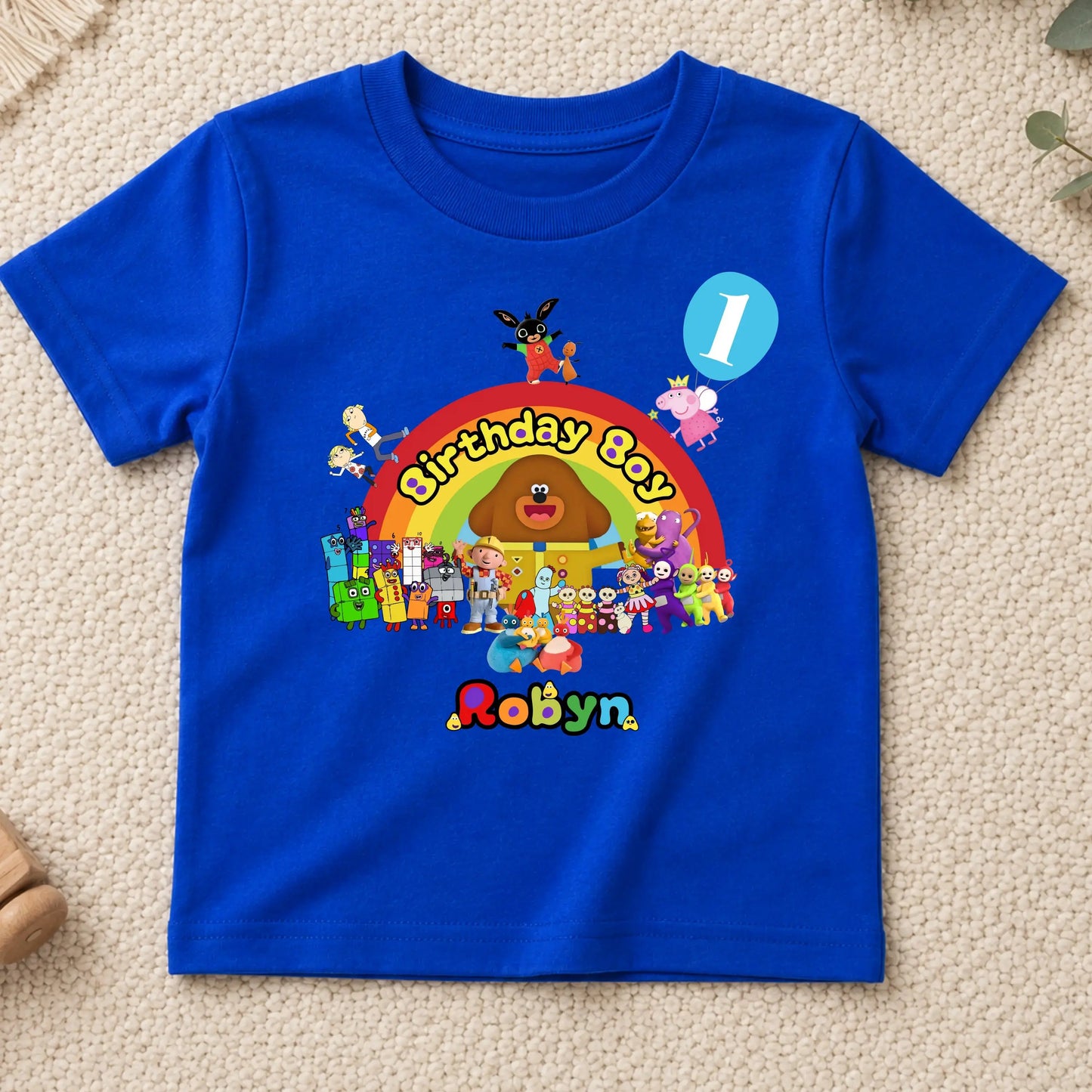 Personalised CBeebies Character Birthday T-Shirt for Boys AishaBaileyDesigns