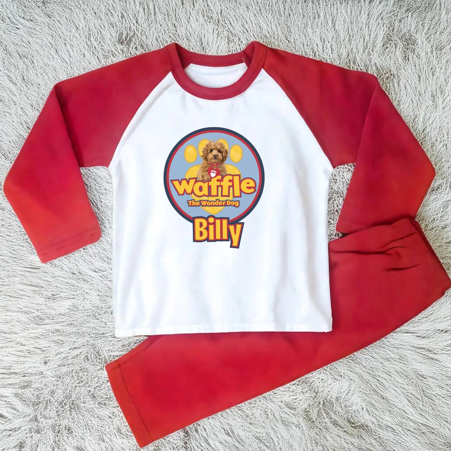 Personalised Waffle pyjamas: Personalised Waffle the wonder dog pyjamas with custom name
