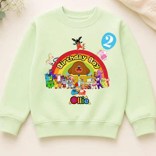 Personalised CBeebies Birthday Sweatshirt for Boys – Custom Character Jumper