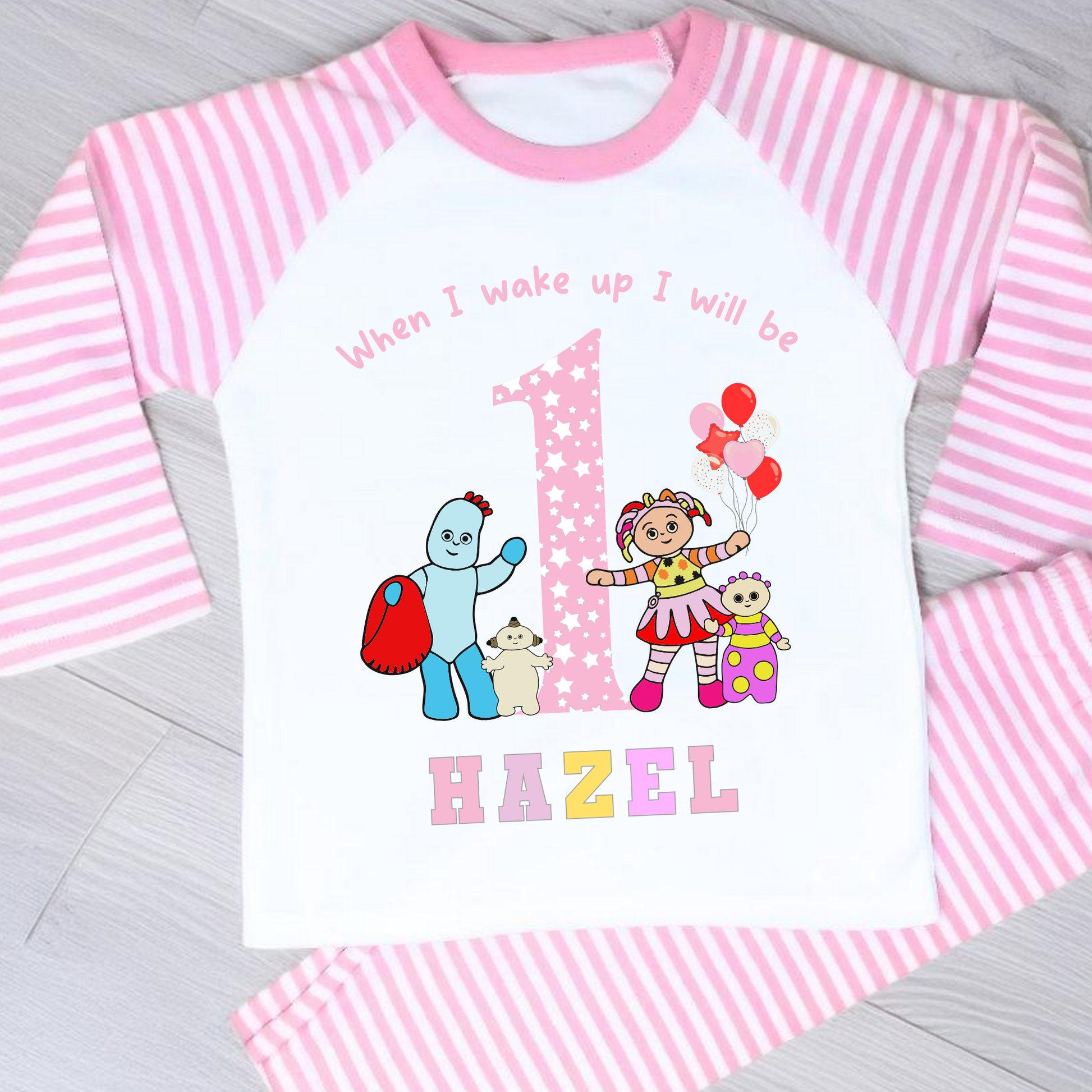 In the night garden birthday pyjamas, when i wake up in the night garden, iggle piggle pajamas, upsy daisy pajamas birthday