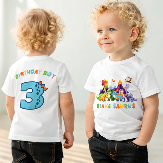 Dinosaur birthday t-shirt, boys personalised dinosaur, birthday dinosaur, dinosaur birthday shirt, dino birthday name age