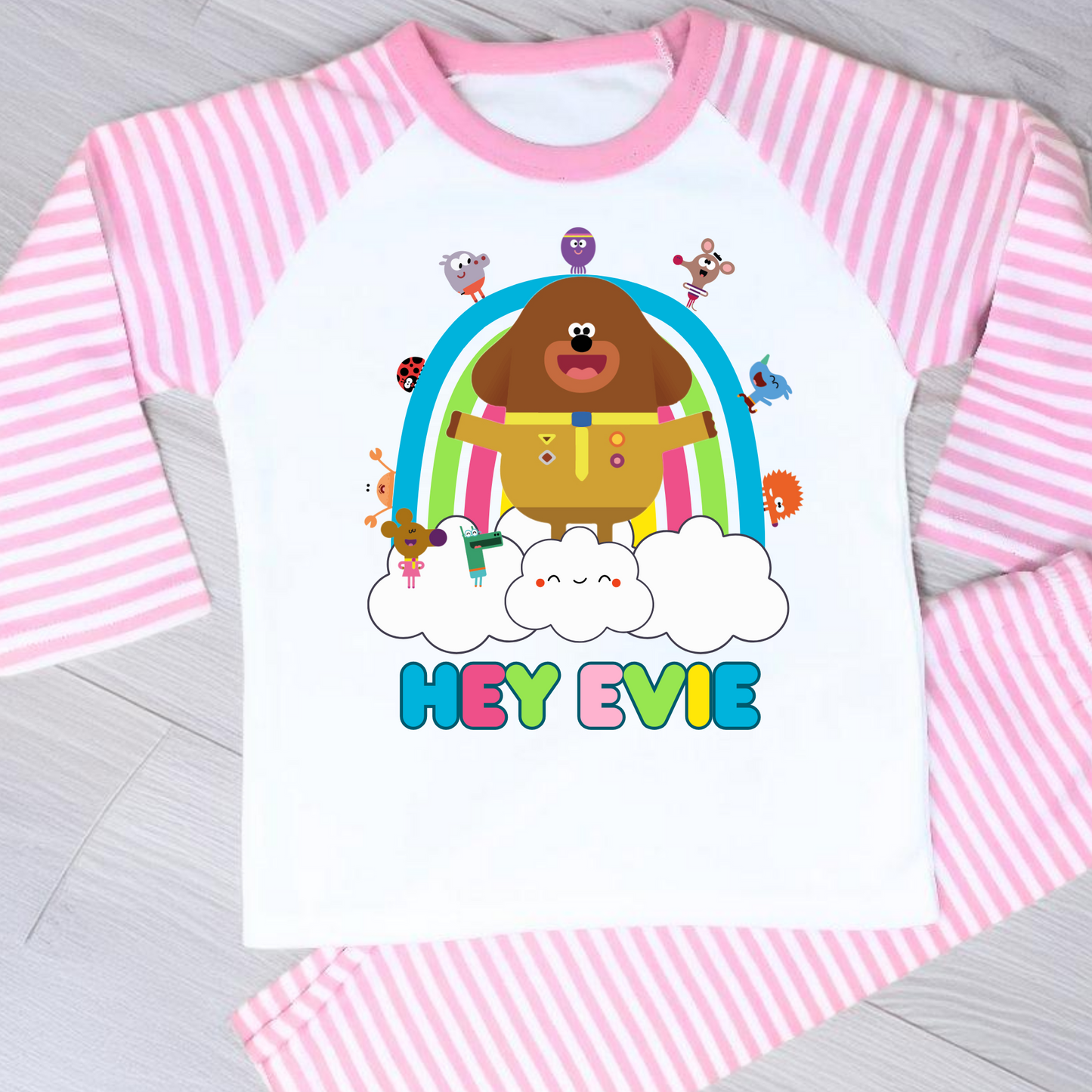 Hey Duggee personalised pyjamas, hey duggee with name, hey duggee custom, girls hey duggee, personalised pjs