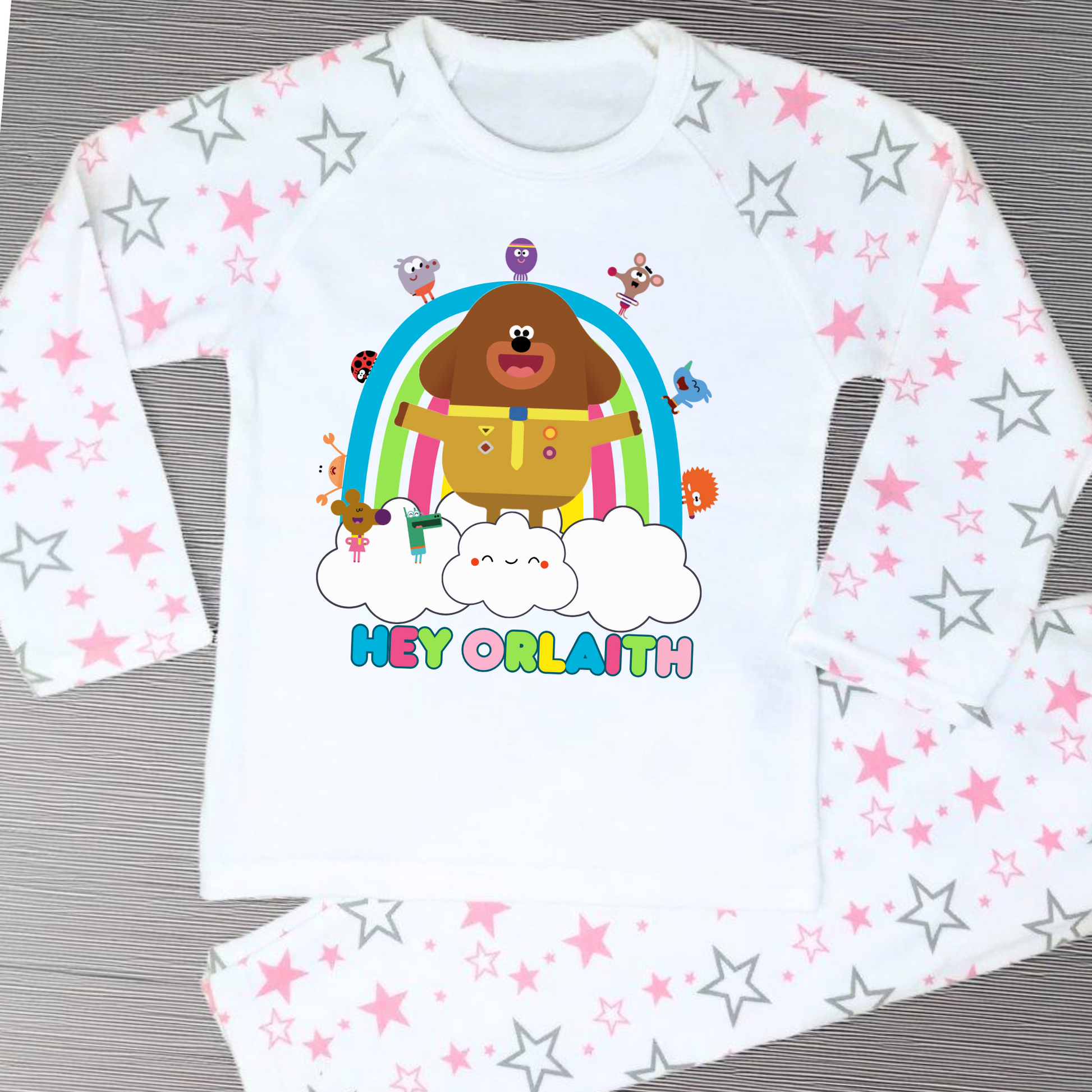 Hey Duggee personalised pyjamas, hey duggee with name, hey duggee custom, girls hey duggee, personalised pjs