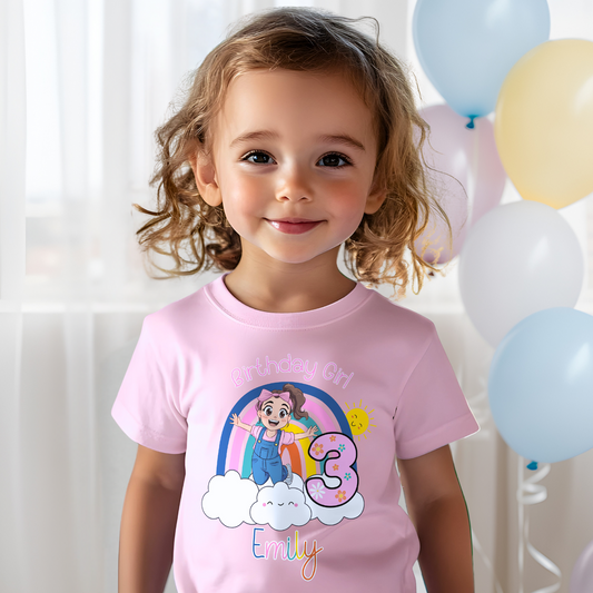 Ms Rachel Birthday T-shirt - Girls' Personalised Ms Rachel Birthday Top, Personalised ms rachel, Custom Ms Rachel top, birthday ms Rachel