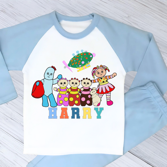 Personalised In the Night Garden pyjamas, when i wake up in the night garden, kids cbeebies pajamas, birthday pjs, iggle piggle pjs, upsy daisy pjs