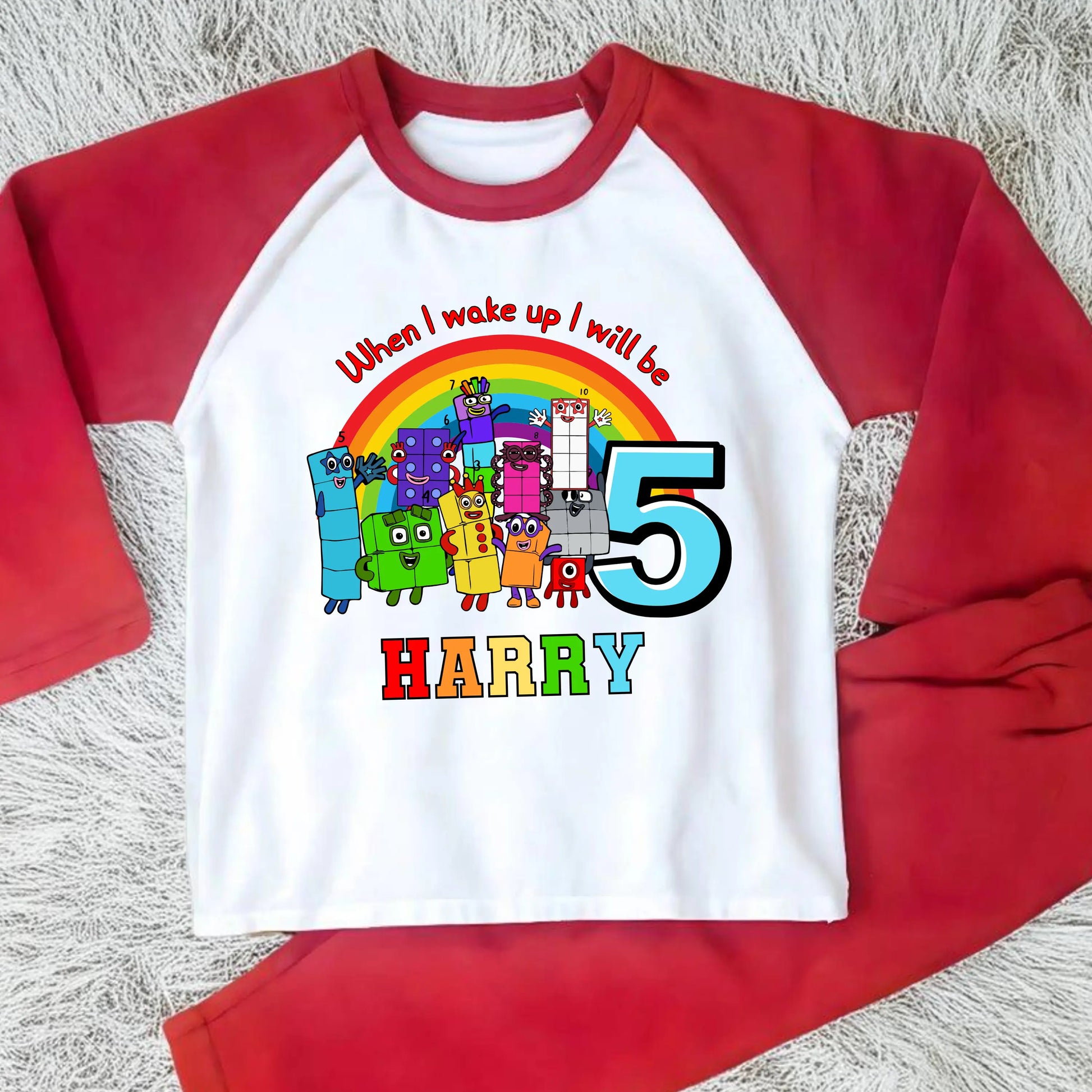 Boys Personalised Numberblocks Birthday Pyjamas, When I Wake up I Will Be  - any name and age AishaBaileyDesigns