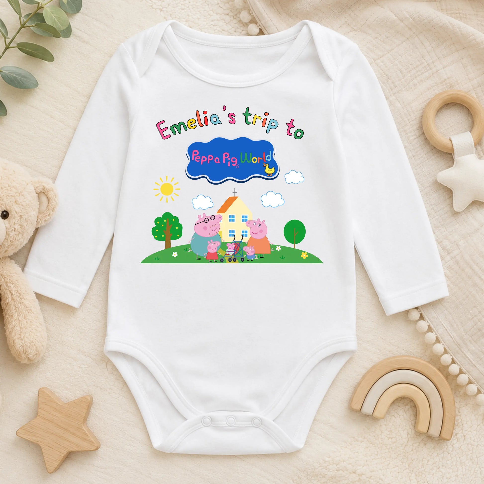 Personalised Peppa Pig World Matching T-Shirts & Baby Bodysuits for Babies, Kids & Adults AishaBaileyDesigns