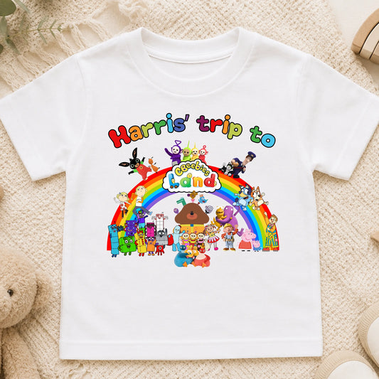 CBeebies Land T-Shirt - Personalised First Trip Family Vacation Shirt AishaBaileyDesigns