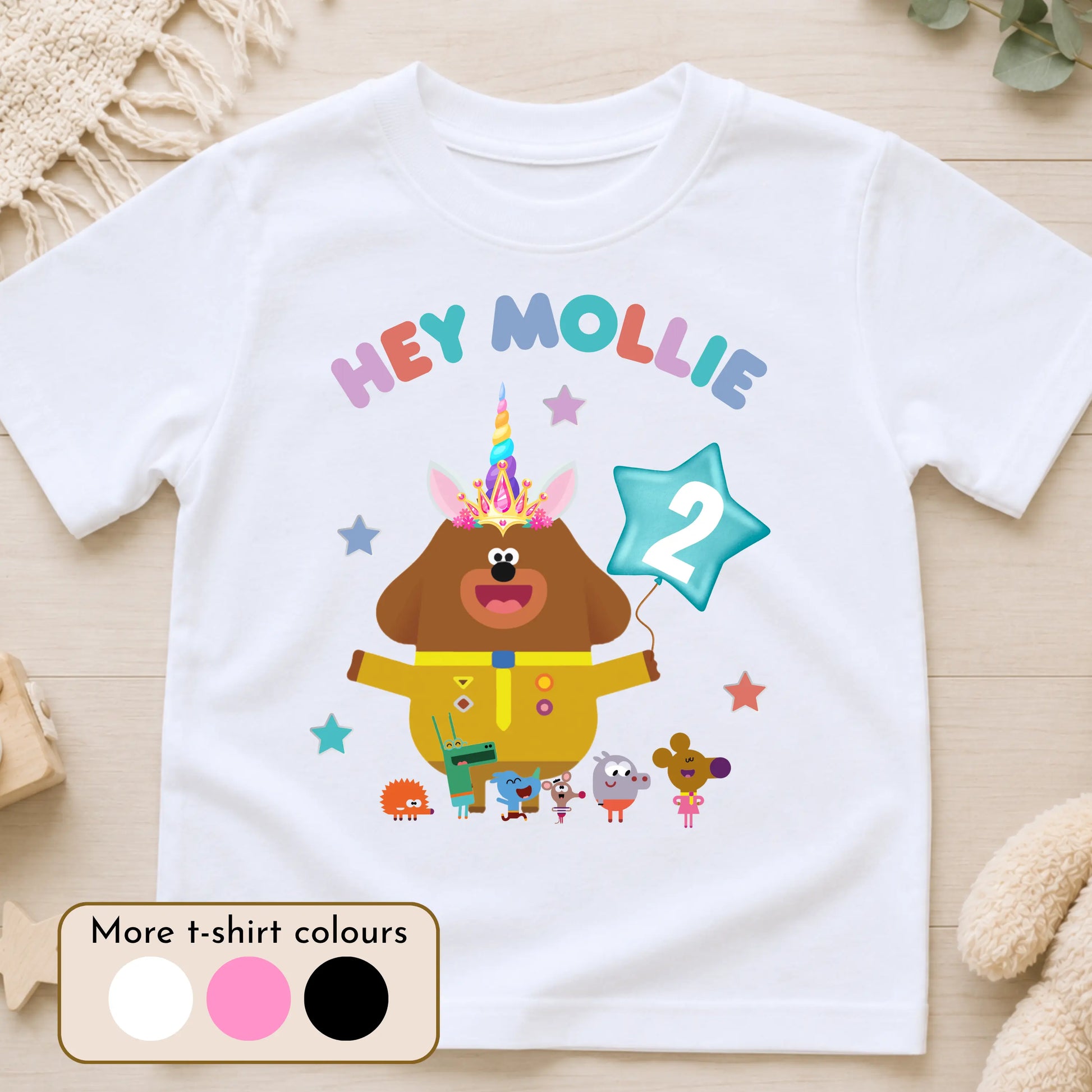 Girls Personalised Hey Duggee Birthday t-Shirt  - Duggee Unicorn Design AishaBaileyDesigns