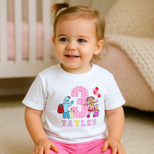 In the night garden birthday t-shirt, custom name shirt, toddler birthday tee