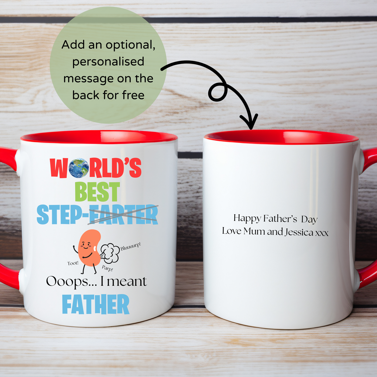 Personalised stepdad mug, world's best farter, stepdad gifts, unique gifts for stepdads, personalised stepdad mug