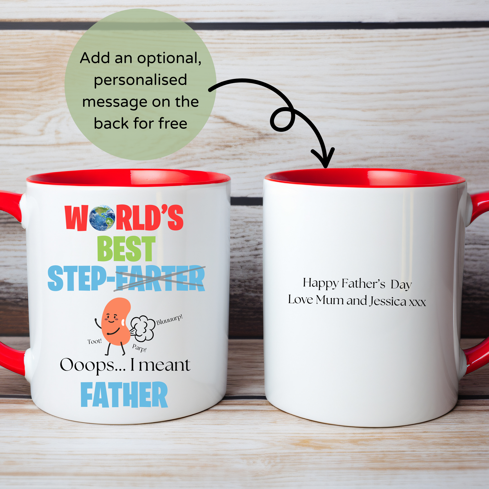 Personalised stepdad mug, world's best farter, stepdad gifts, unique gifts for stepdads, personalised stepdad mug