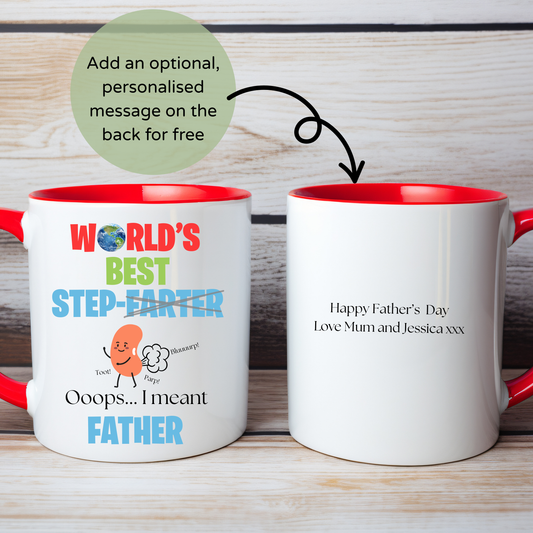Personalised stepdad mug, world's best farter, stepdad gifts, unique gifts for stepdads, personalised stepdad mug