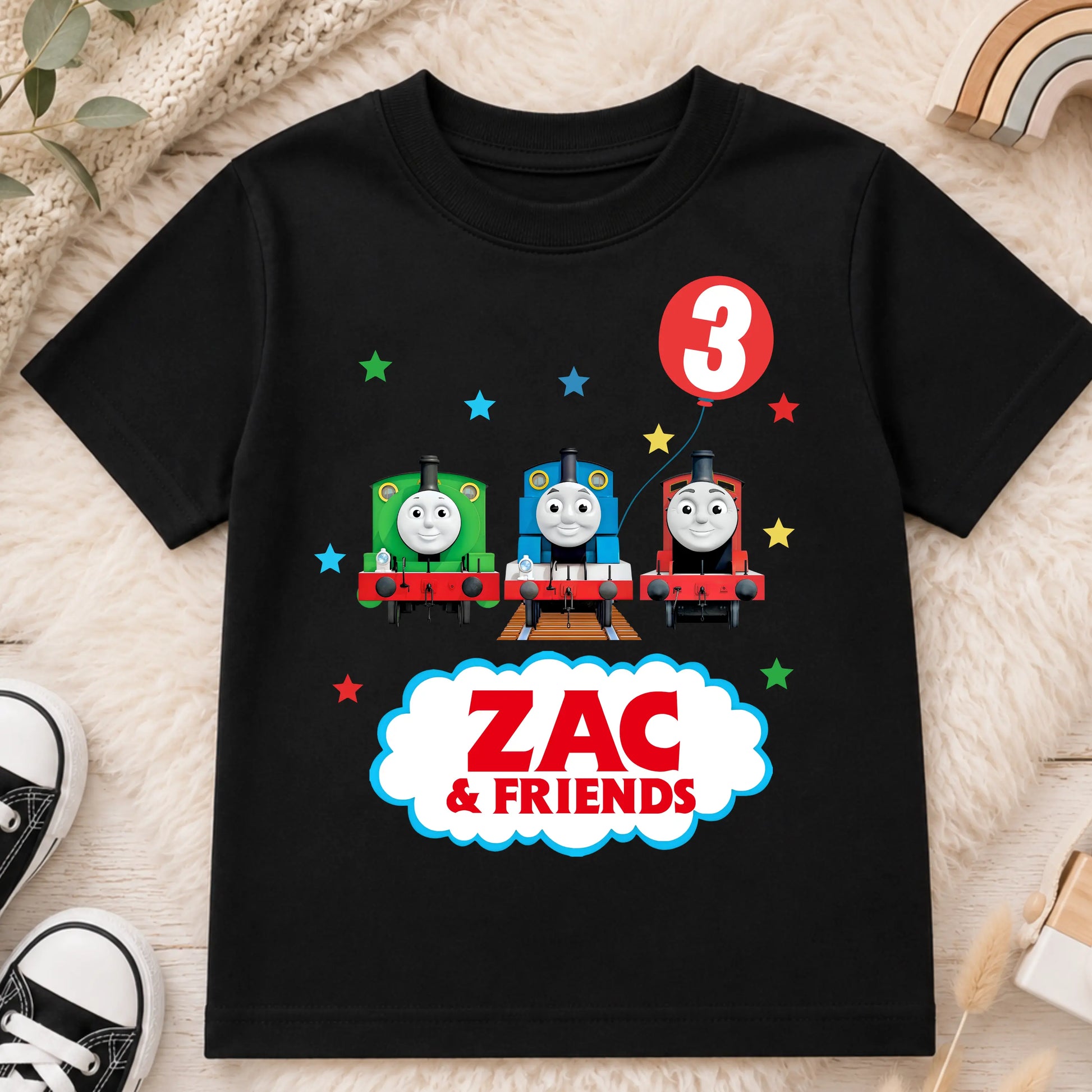 Personalised Boys Thomas the Tank Engine Birthday T-shirt  - any name and age Toddler Tee AishaBaileyDesigns
