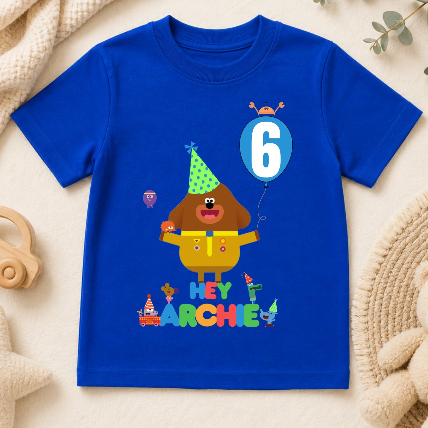 Boys Personalised Hey Duggee Birthday T-Shirt with any name and age AishaBaileyDesigns