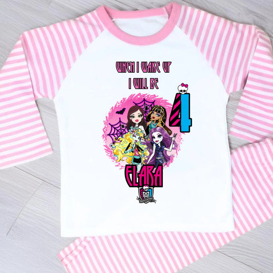 Girls Personalised Monster High Birthday Pyjamas - When I Wake up I Will Be AishaBaileyDesigns