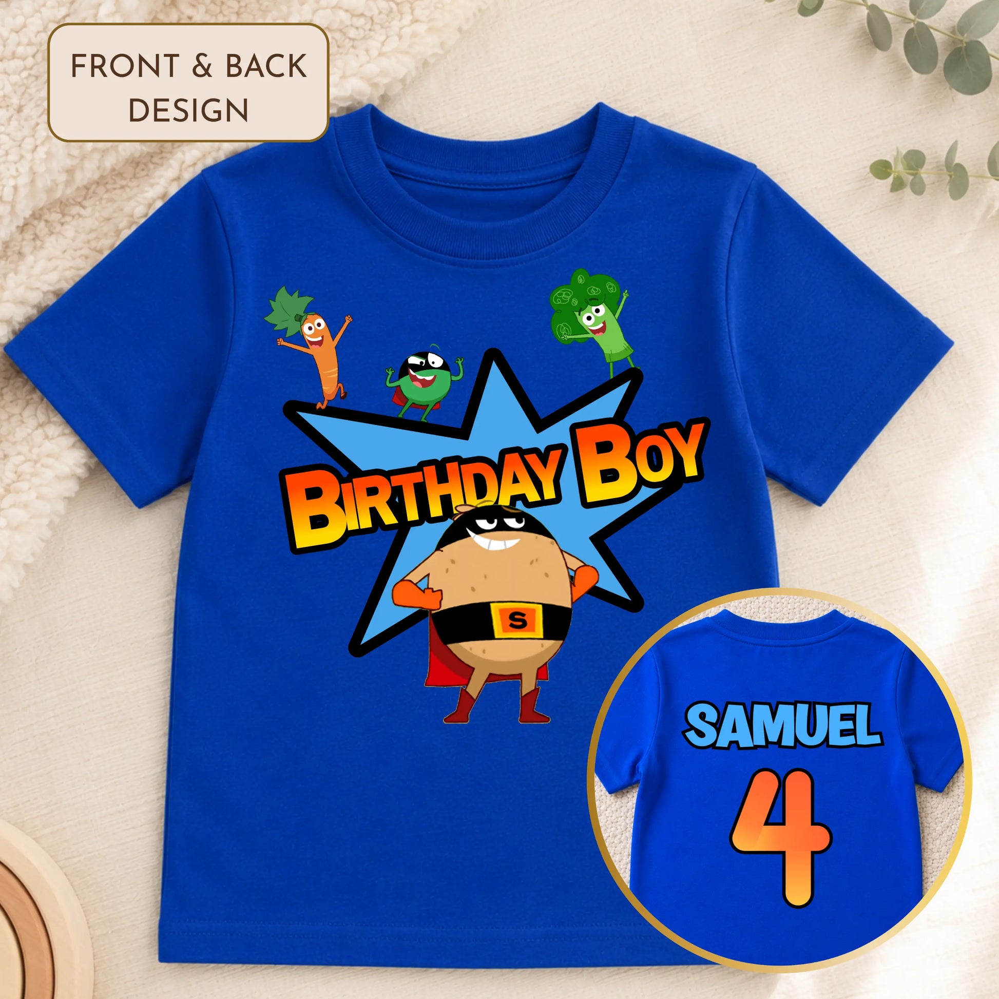 Personalised Boys Supertato Birthday T-shirt  - any name and age AishaBaileyDesigns