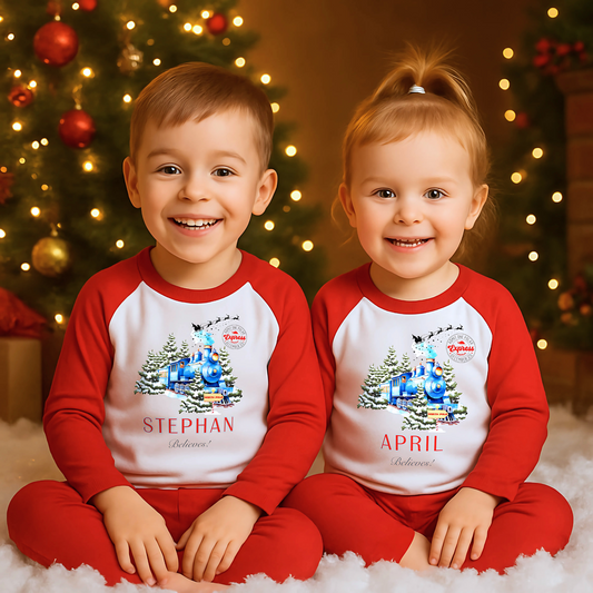 Children's Polar Express Christmas Pyjamas Personalised