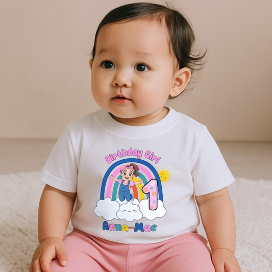 Personalised Ms Rachel Birthday T-shirt for Girls  - any name and age