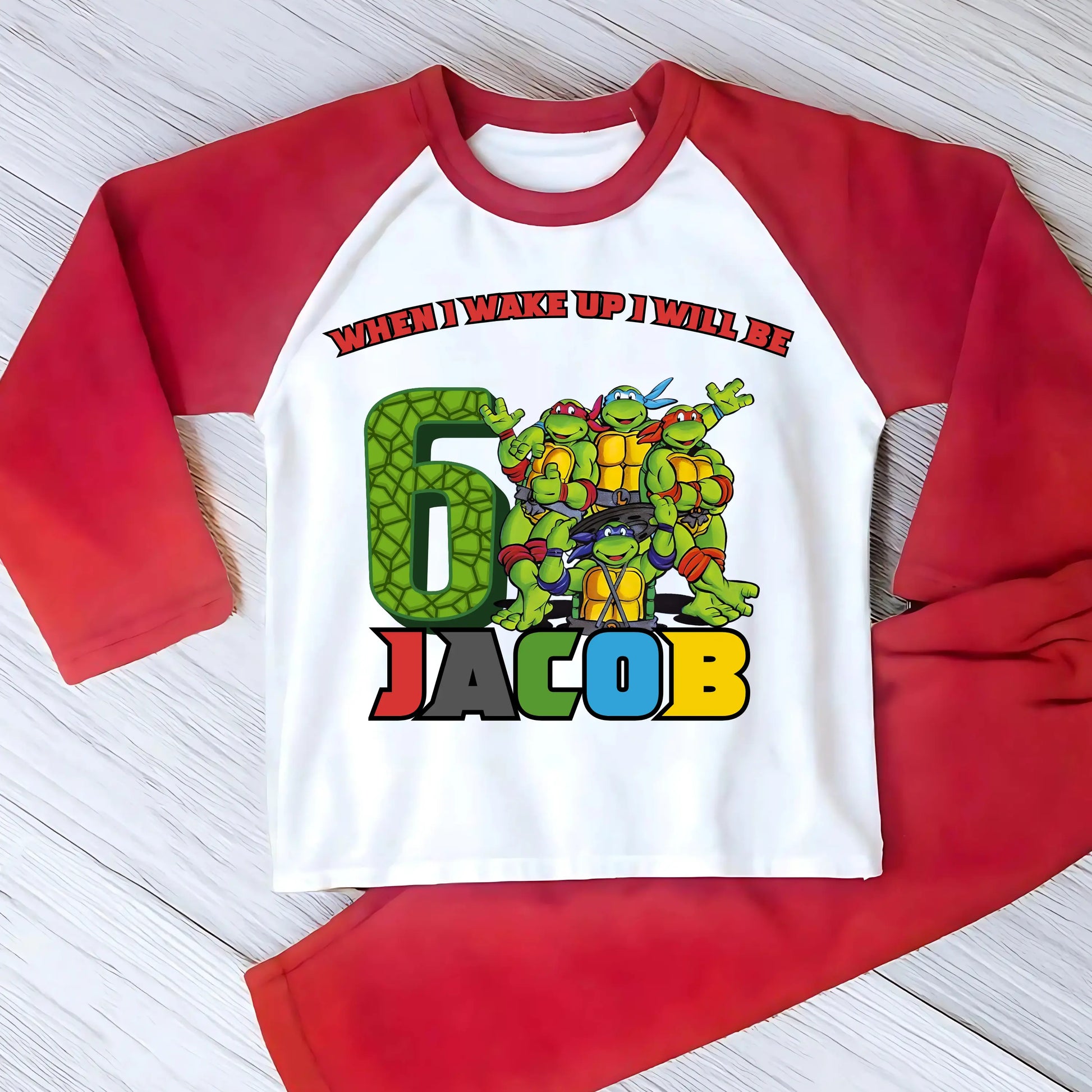 Personalised Boys Ninja Turtles Birthday Pyjamas  - any name and age AishaBaileyDesigns