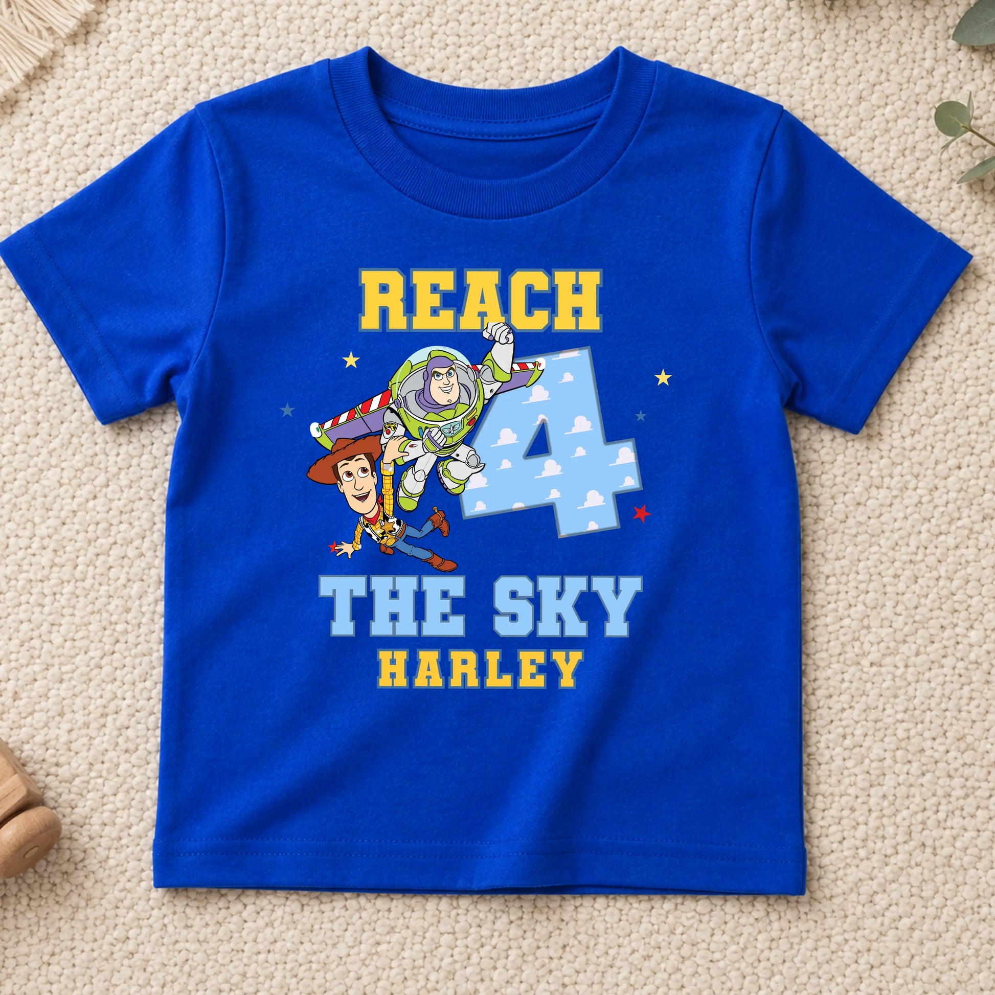 Personalised Toy Story Birthday T-Shirt –  Reach 4 The Sky Boys 4th Birthday Tee AishaBaileyDesigns