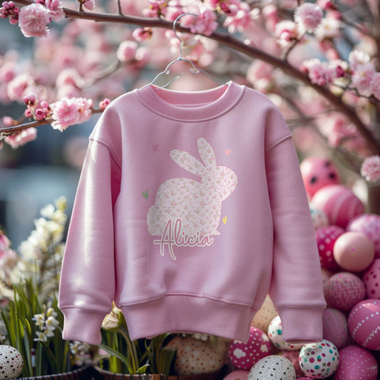 Easter Sweatshirt - Personalised Children's Easter Outfit, matching siblings easter, kids easter top, personalised easter jumper, family matching easter