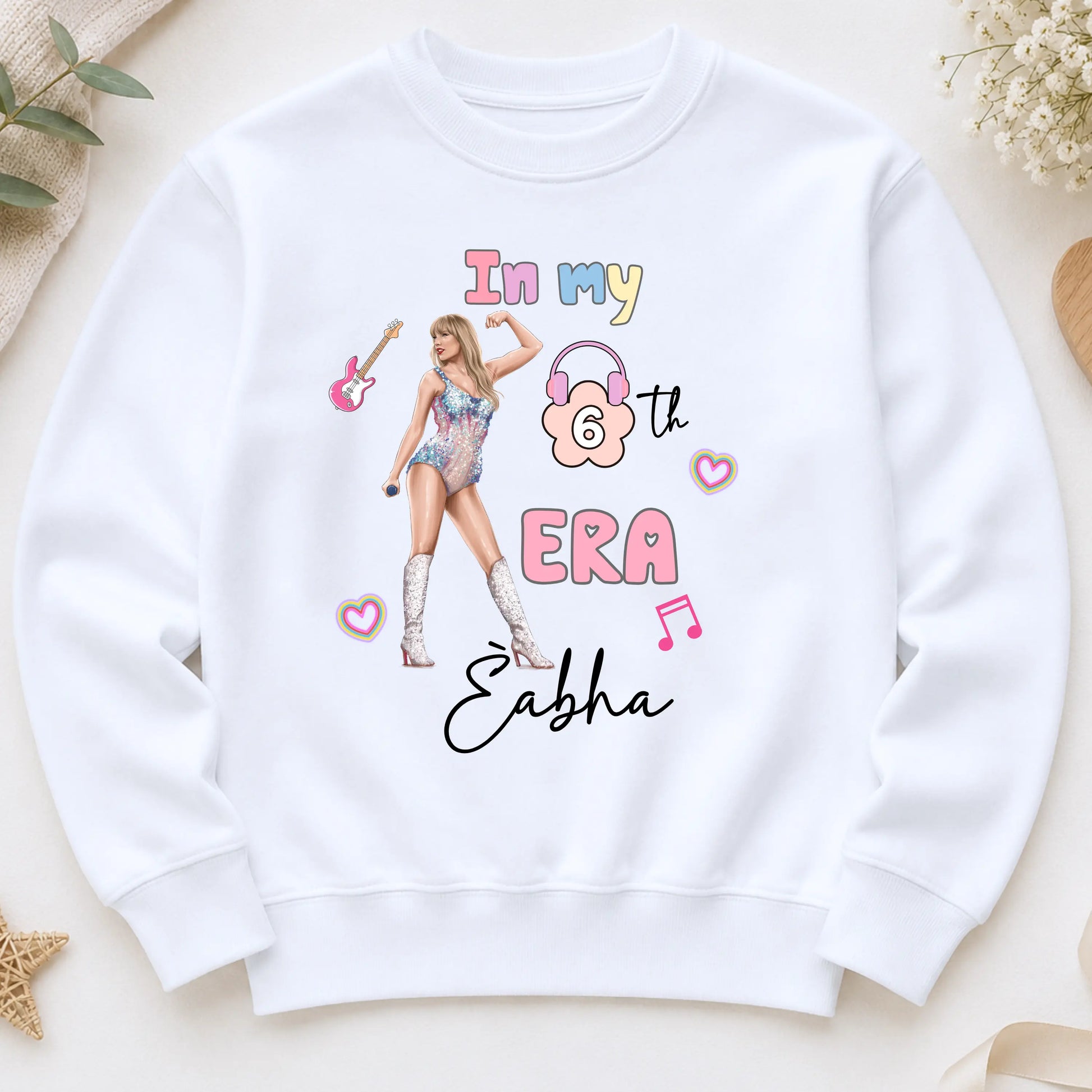 Girls Taylor Swift Birthday Sweatshirt: Personalised In My Birthday Era Jumper AishaBaileyDesigns