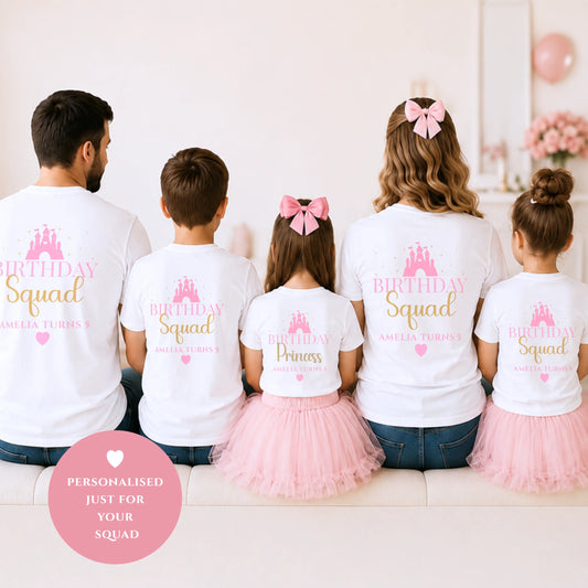 Personalised Birthday Squad Clothing – Matching Birthday Princess Family T-Shirts AishaBaileyDesigns