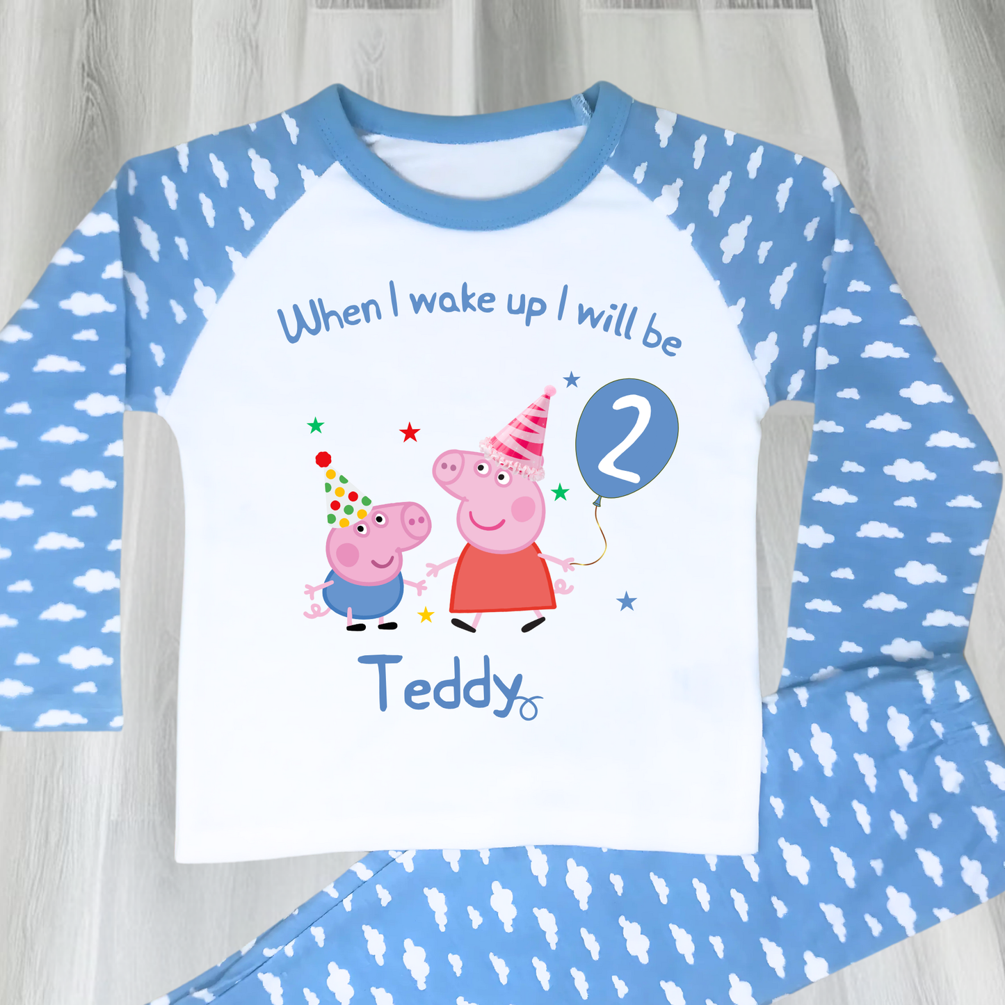 Peppa Pig birthday pyjamas, Peppa Pig Personalised Pyjamas, When I wake Up I'll Be Pj's, Boys Peppa Pig Pjs, Peppa Pig Birthday Gift, Name Pyjamas, Happy Birthday Pjs