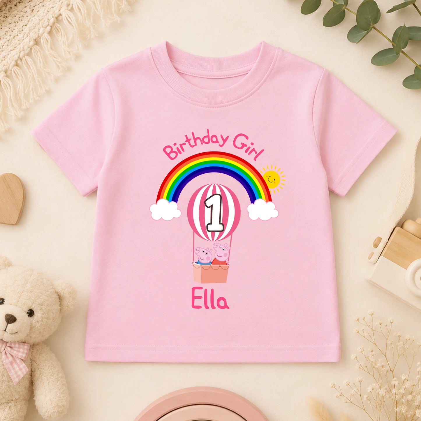Personalised Peppa Pig Birthday T-shirt for Girls AishaBaileyDesigns