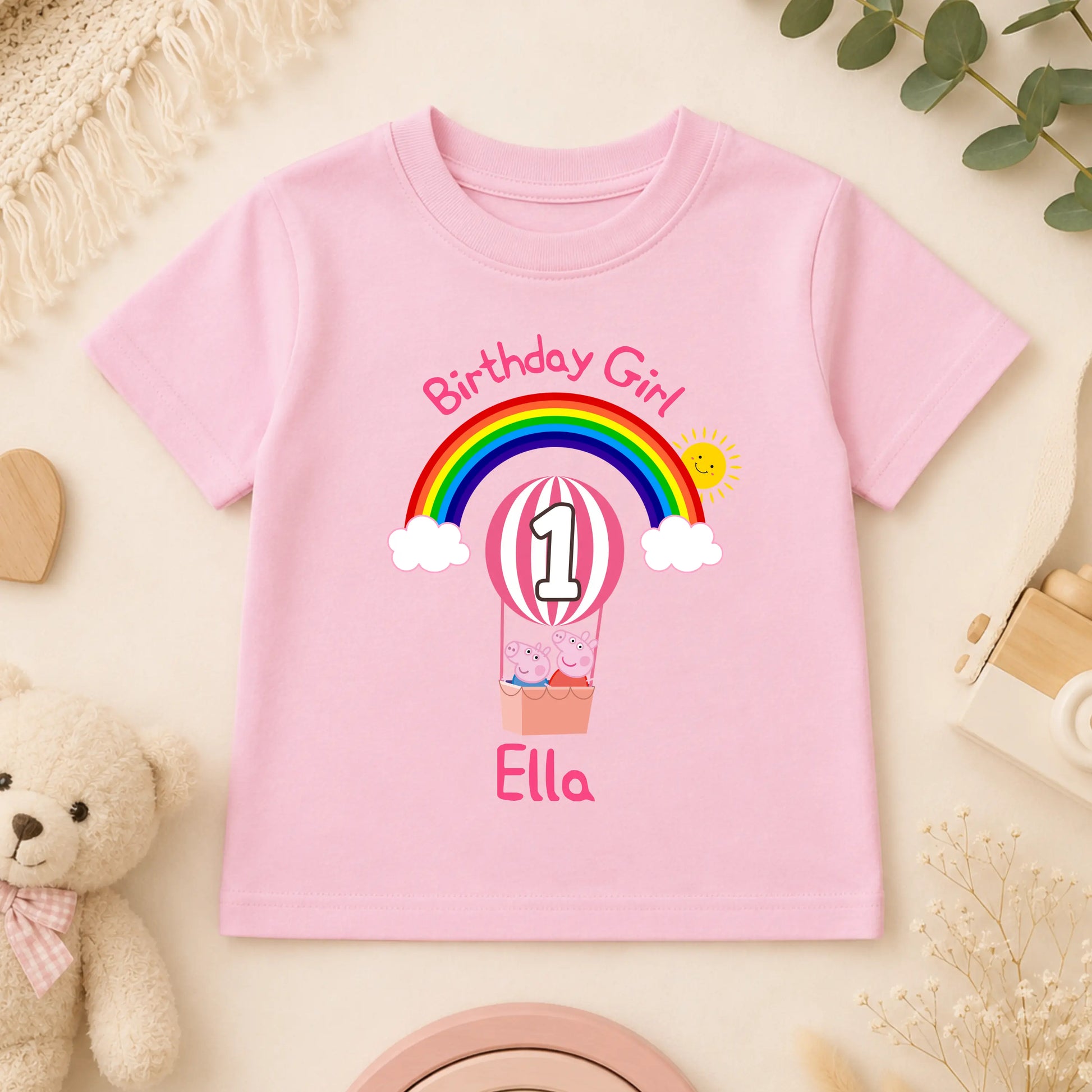 Personalised Peppa Pig Birthday T-shirt for Girls AishaBaileyDesigns