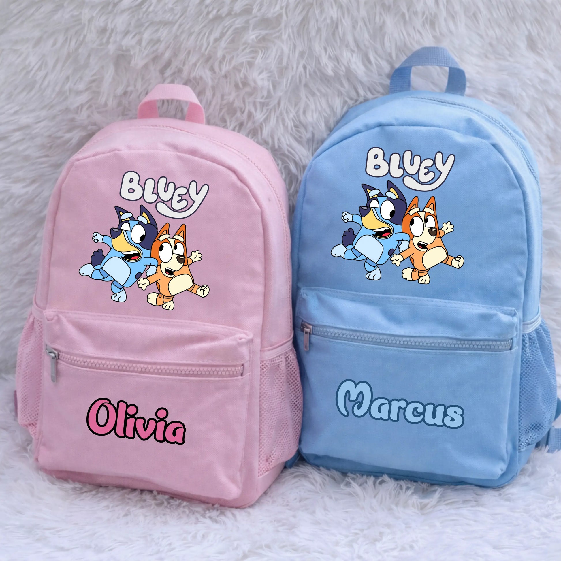 Personalised Bluey Backpack – Custom Kids School Bag with Name (Toddler & Large Sizes) AishaBaileyDesigns