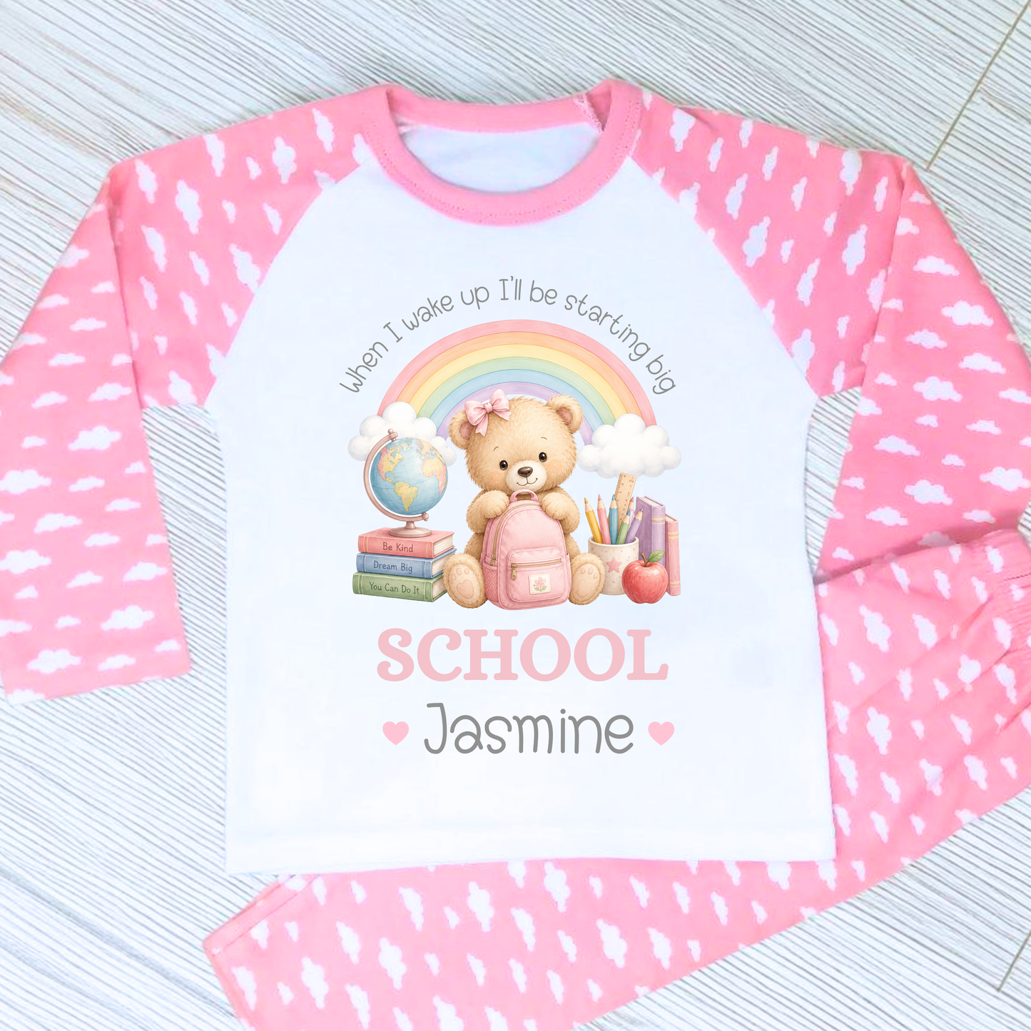 Personalised Starting School Pyjamas | Girls Nursery, Reception & School PJs