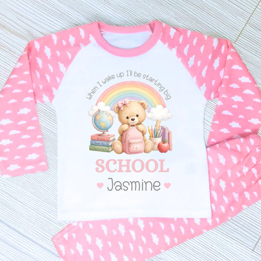 Personalised Starting School Pyjamas | Girls Nursery, Reception & School PJs AishaBaileyDesigns