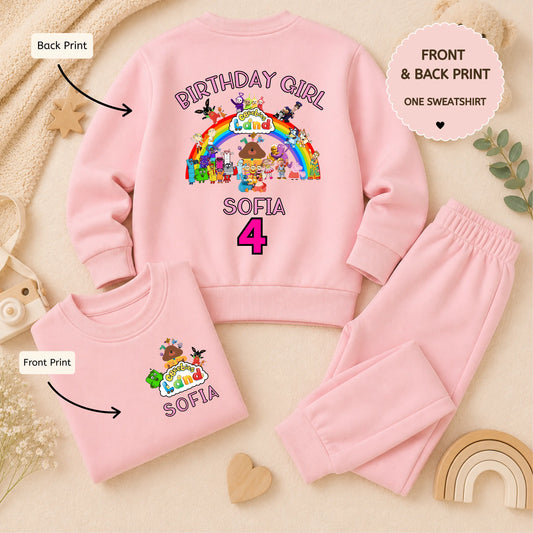 Personalised Girls Birthday Loungewear Set – CBeebies Character Birthday Outfit Sweatshirt & Joggers AishaBaileyDesigns