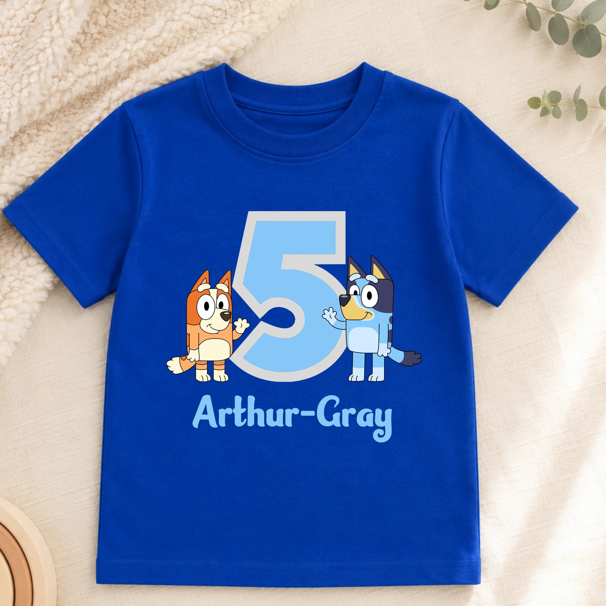 Boys Personalised Bluey and Bingo Birthday T-shirt  - any name and age AishaBaileyDesigns