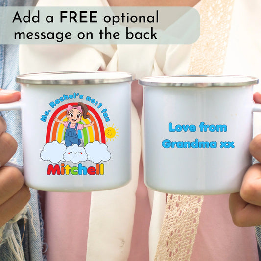 Personalised Ms. Rachel mug for boys with custom name and message