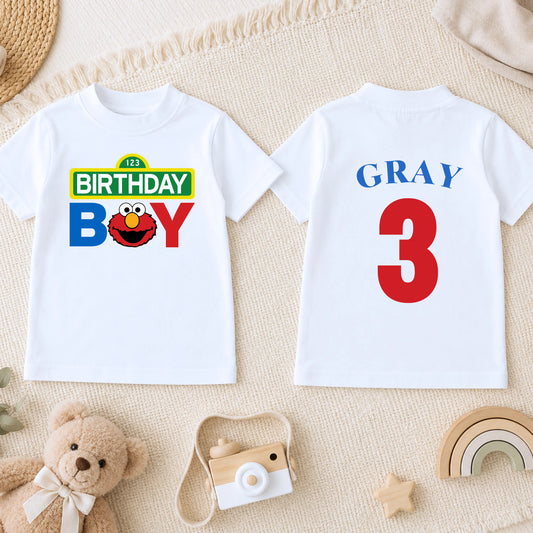 Personalised Elmo Birthday t-shirt  for Boys, Any Name and Age AishaBaileyDesigns