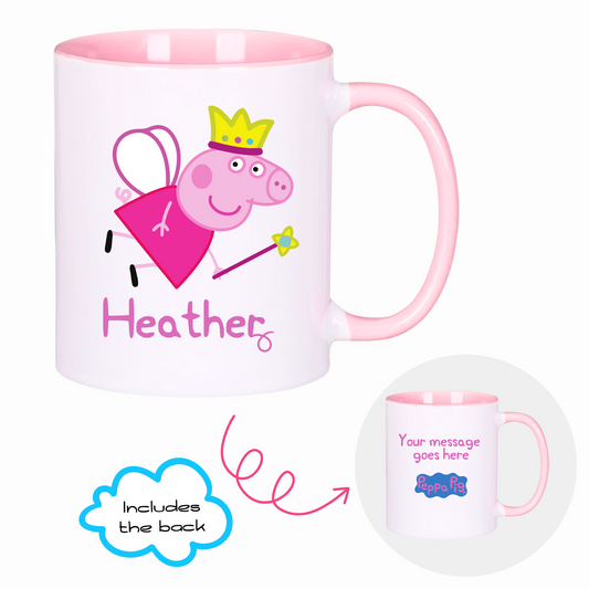 Peppa Pig personalised mug , peppa custom drinware, girls personalised peppa pig pink mug. cusom christmas mug, girls custom peppa, girls peppa pig birthday gift, peppa pig with name
