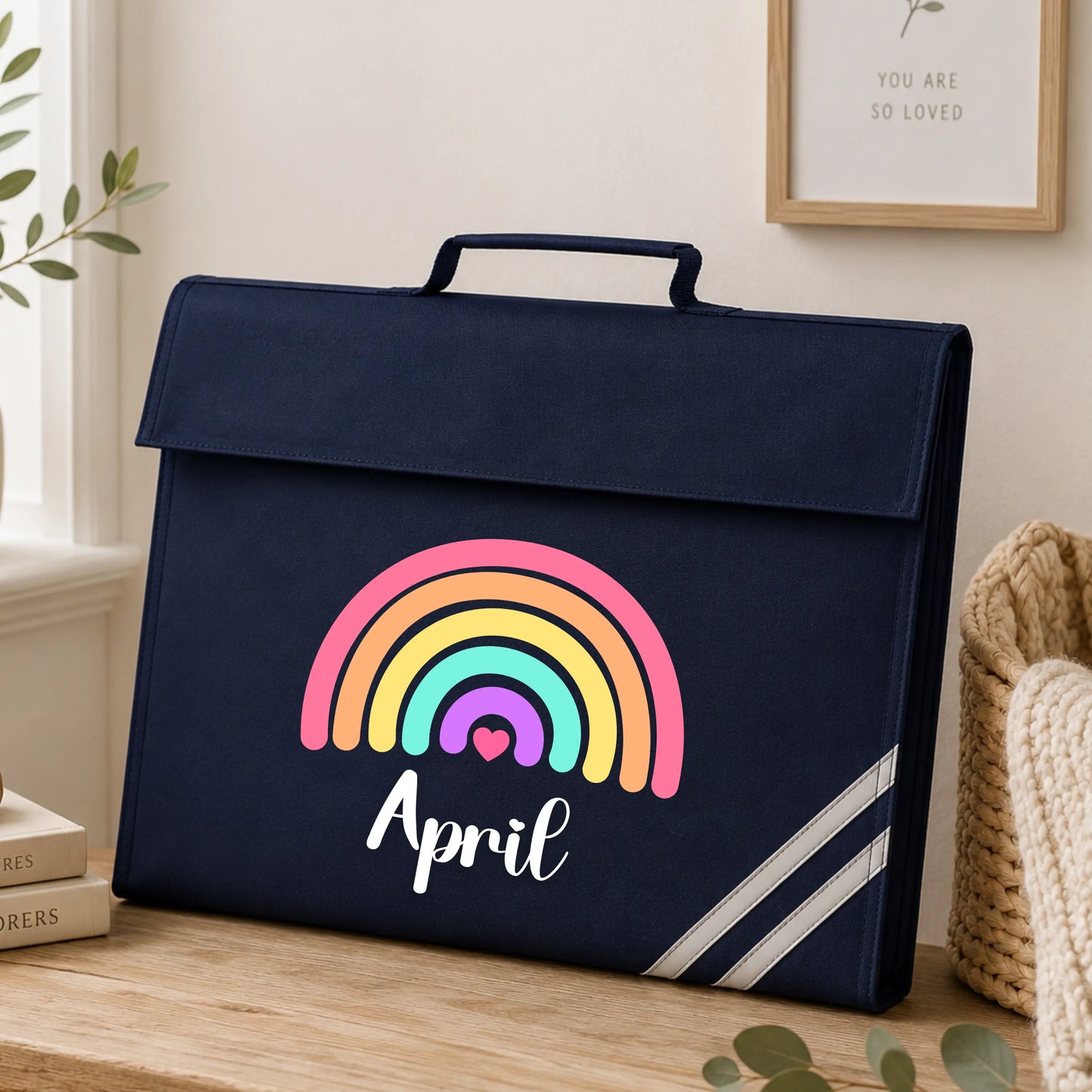 Personalised Back to School Book Bag for Girls | Custom Kids School Rainbow Bag AishaBaileyDesigns