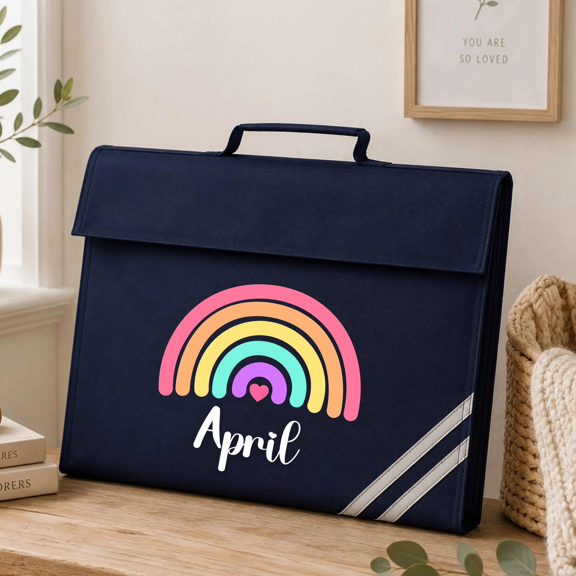 Personalised Back to School Book Bag for Girls | Custom Kids School Rainbow Bag AishaBaileyDesigns