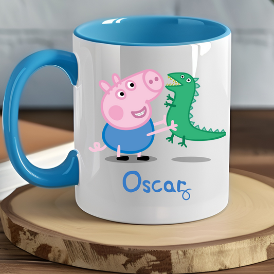 George pig mug, boys birthday gift, custom peppa pig mug, kids personalised mug, custom name mug